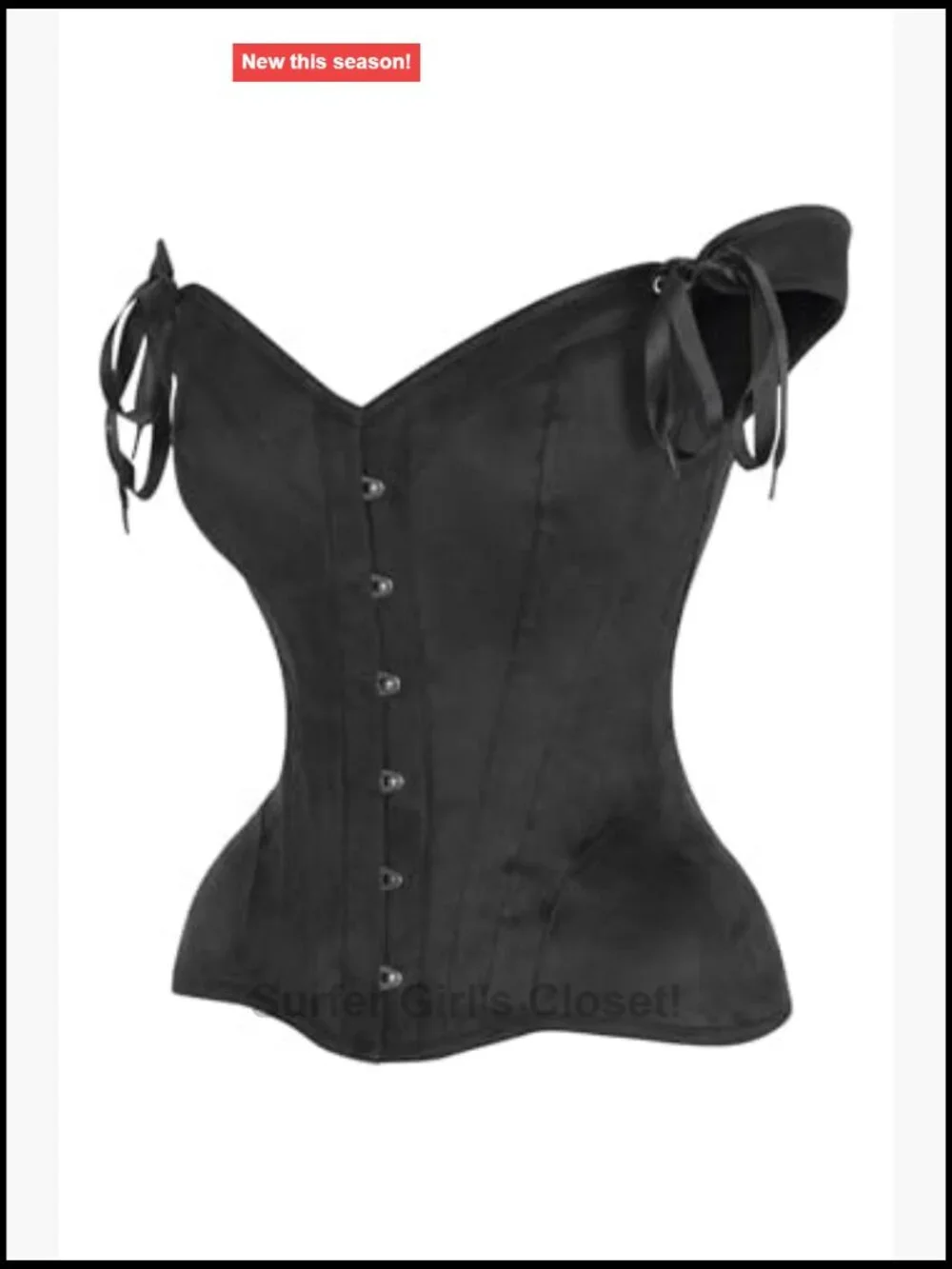 Suede Steel Boned Corset Top Hook & Eye Closure Bustier